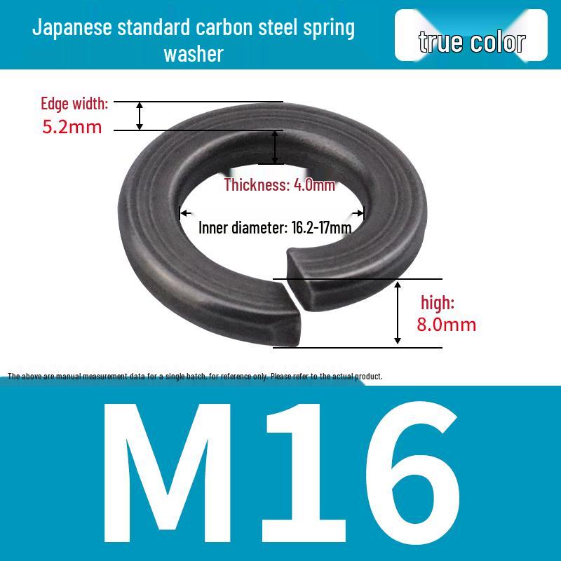 Stainless Steel & Blackened Carbon Steel Spring Washers (M1.6-M42) Elastic Open Washers