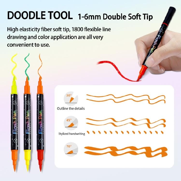 Night Visible Double Ended Art Marker Consistent Ink Flow Acrylic Marker Pen Safe for Creative Activities