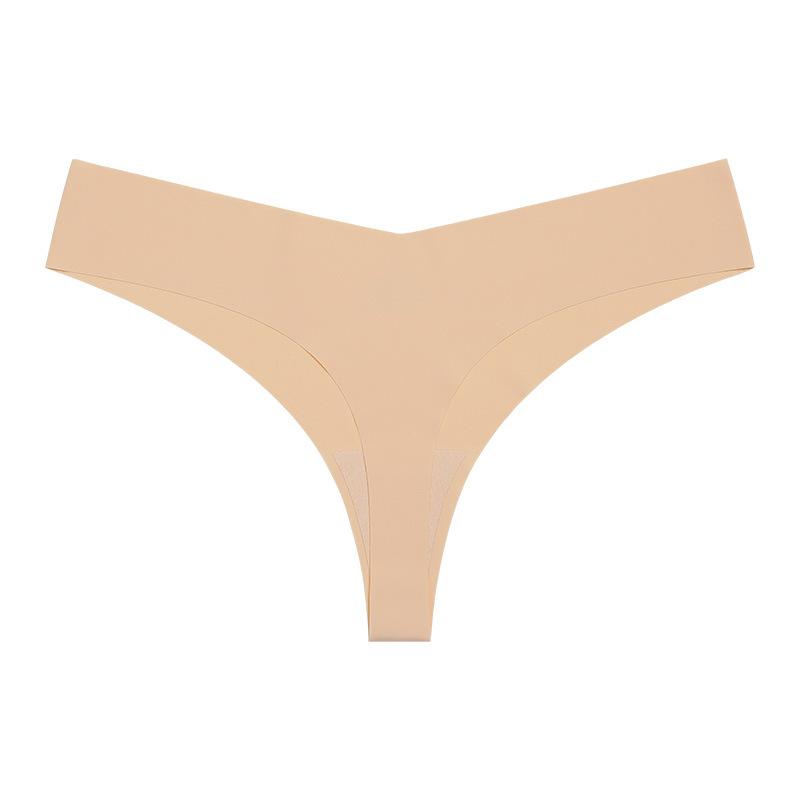 European and American large-size underwear one-piece seamless nude feeling sexy low-waist breathable quick-drying thong female tback