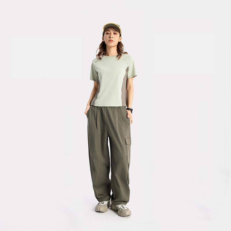 Li Ning CF Outdoor Multi-Pocket Straight Leg Casual Pants Women bottoms Tea-Green AKXV074-2