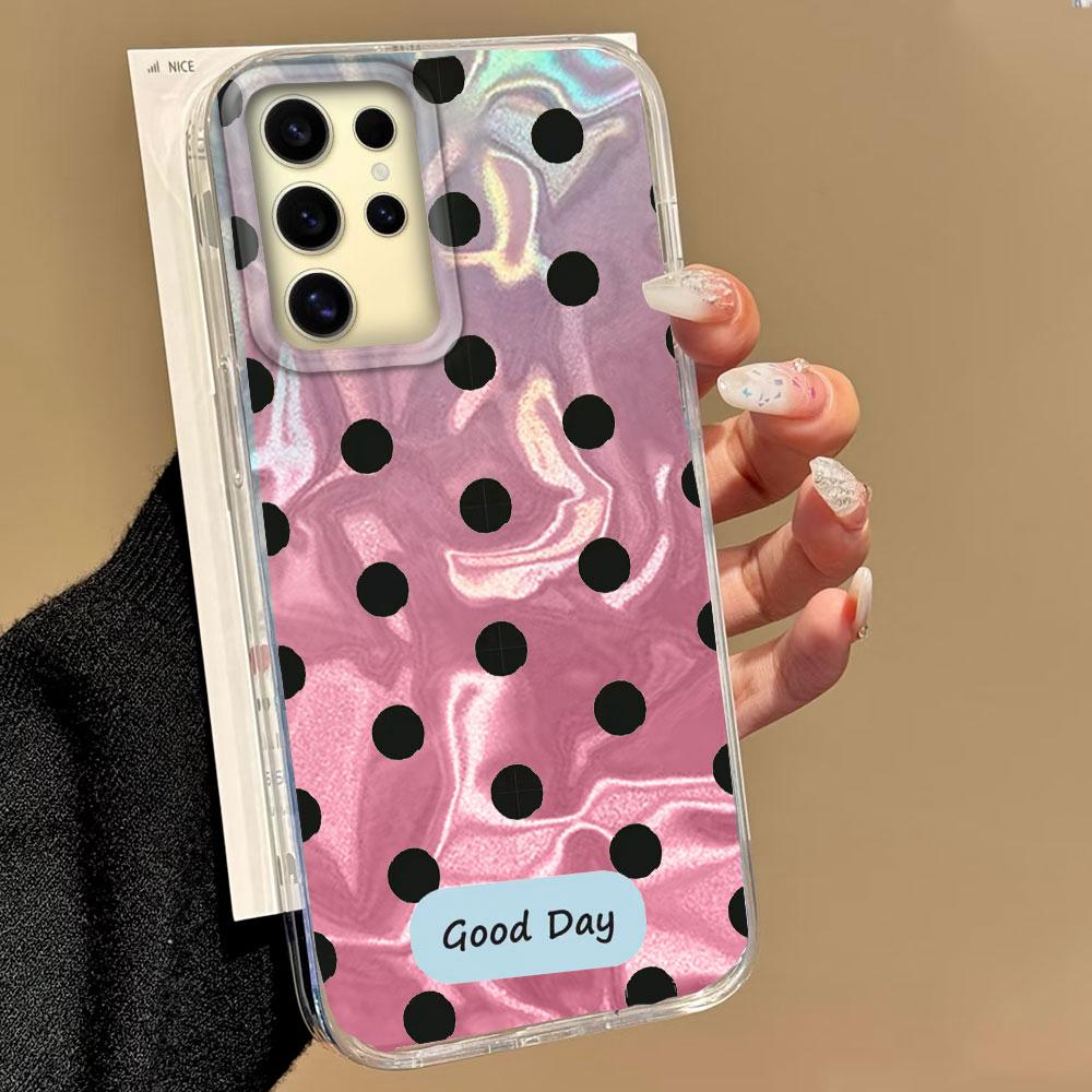 Colorful Classic Black Dots Phone Case for Samsung Galaxy S25 S24 S23 S22 S21 FE Plus Ultra S25+ S24+ Shell Silicone Back Cover