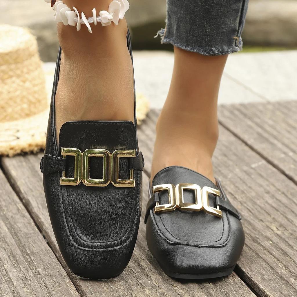 Fashion 2025 New Women Flats Shoes Fashion Vintage Leather Oxford Loafers Size 43 Comfy Casual Shallow Flats Sneakers Women