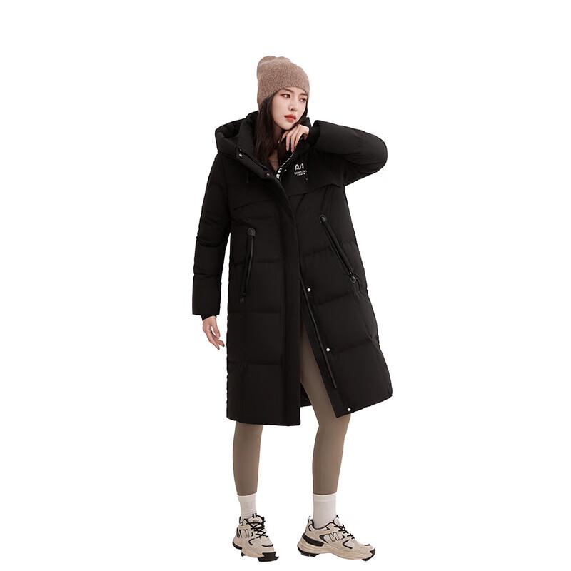 YAYA Women's 2024 Fall/Winter Long Hooded Down Jacket