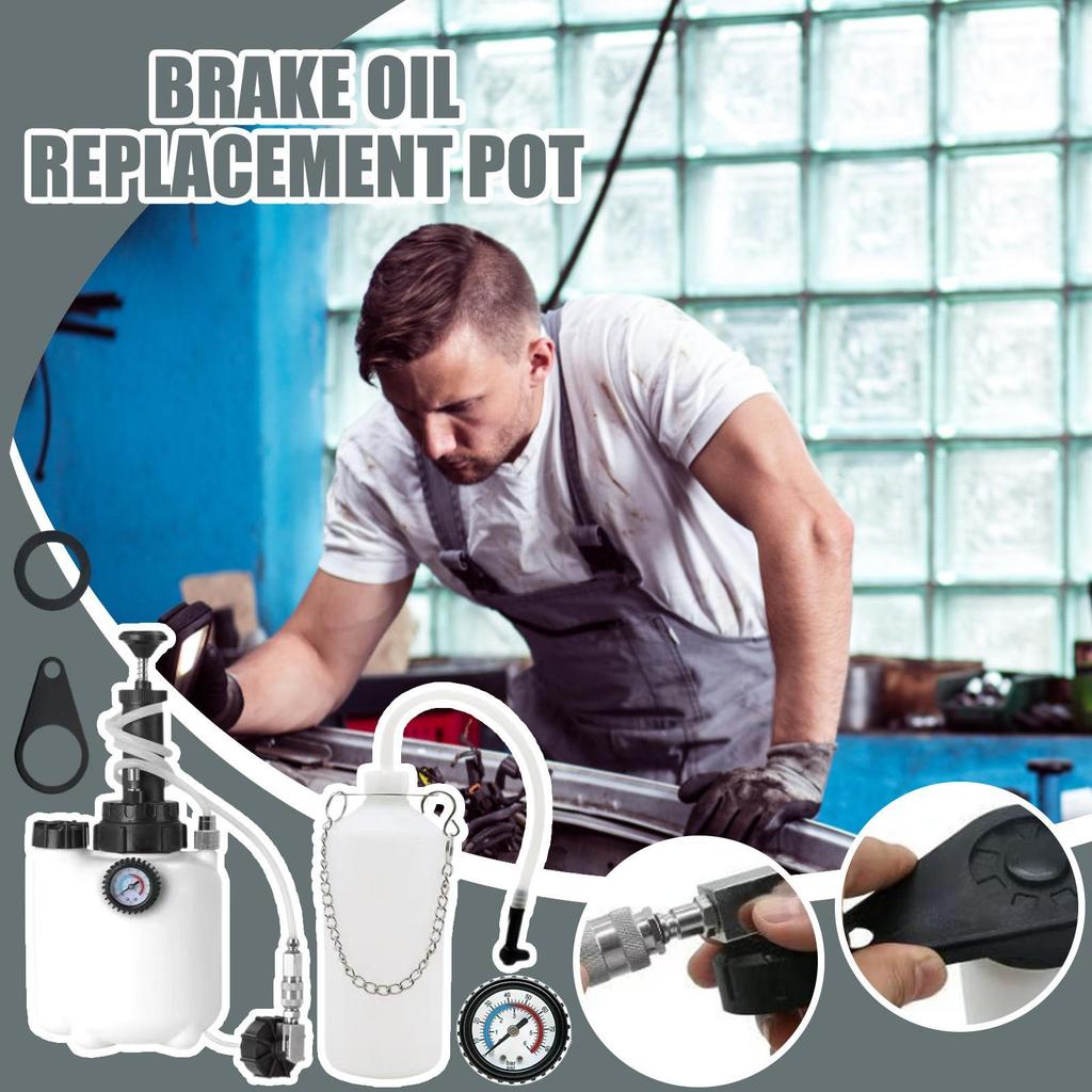 Auto Manuelles Bremsflüssigkeitsentlüftungsset 3L Vakuum Bremsdruckflüssigkeitspumpe Wechselflasche Fahrzeugwartungswerkzeug Motive Power Bleed