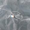 Gradual Change Aurora Colorful Moonstone Love Open Ring Light Luxury Heart Index Finger Ring Sweet And Cool Style