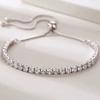 Silver Color Inlaid Zircon Bracelet for Women New Fashion Elegant Tennis Chain Party Jewelry Gifts