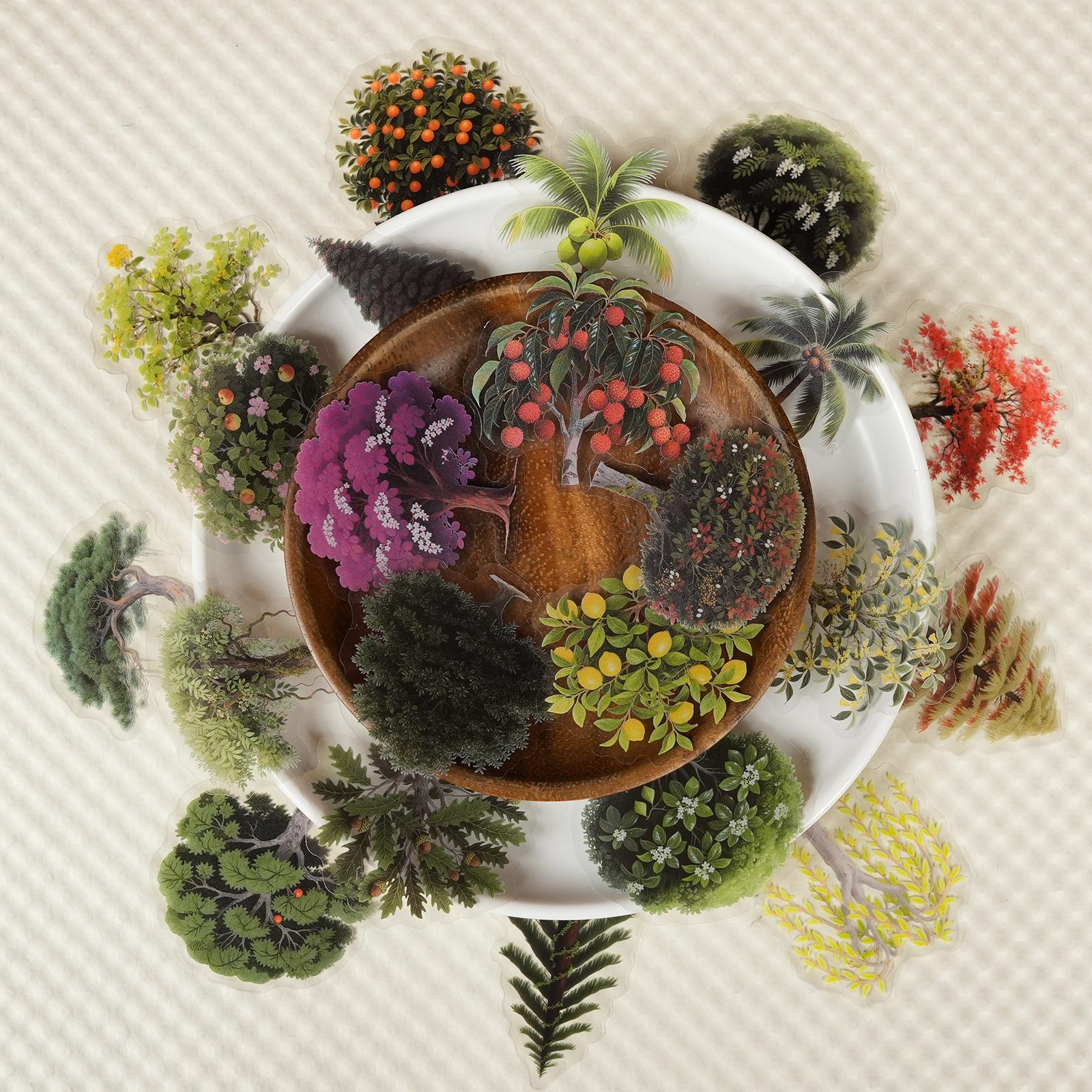56 Transparent Pet Graffiti Stickers Of Forest Plants