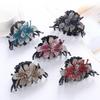 Double Flower Design Rhinestone Hair Clips Rhinestone Decor Hair Barrettes  Daily Wear
