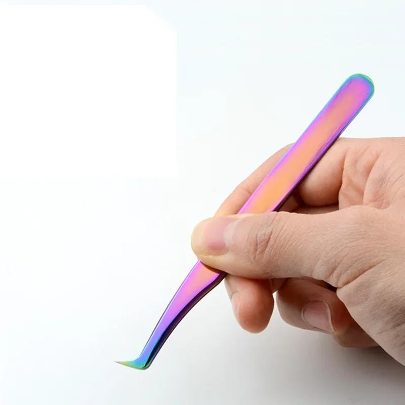 6pcs Eyelashes Tweezers For Lashes Extension Nipper Stainless Steel High Precision Eyelash Extension Eyebrow Tweezers