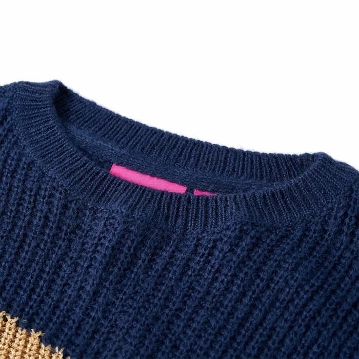 Knitted Pullover for Children Navy Blue 92/104/116/128/140