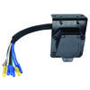 Universal Accessories 7 Pin 7 Way RV-Style Blade Trailer Connector Socket Wiring Harness Mounting Bracket Truck Wire Connector