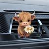 2D Niedlicher Highland-Kuh Auto Lufterfrischer Lüftungsschlitz-Clips, Langanhaltendes Parfüm Aromatherapie Diffusor für SUV Limousine LKW Innenraum