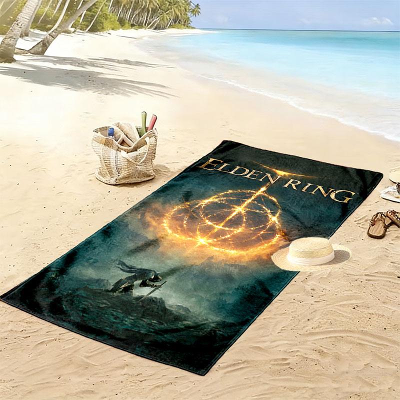 Elden Ring Print Beach Towel, Large Soft Quick Dry Towel for Beach Camping Swimming
