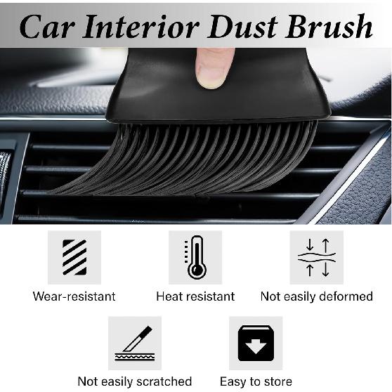 Car Interior Brush, Auto Interior Dusting Brush, Car Detailing Brushes | Car Accessories, Interior Cleaning Brush for Car Interior, Dashboard, Air