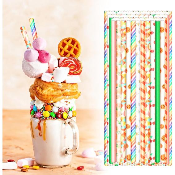 Cotton Candy Sticks, 50 Pcs Cotton Candy Cones, Colorful Cottons Candys Supplies Paper Straws Cones, Cottons Candy Holder Stick Paper Straw Cones for