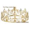 European Baroque Gold Rhinestone Bride Crown with Gunpoint Design