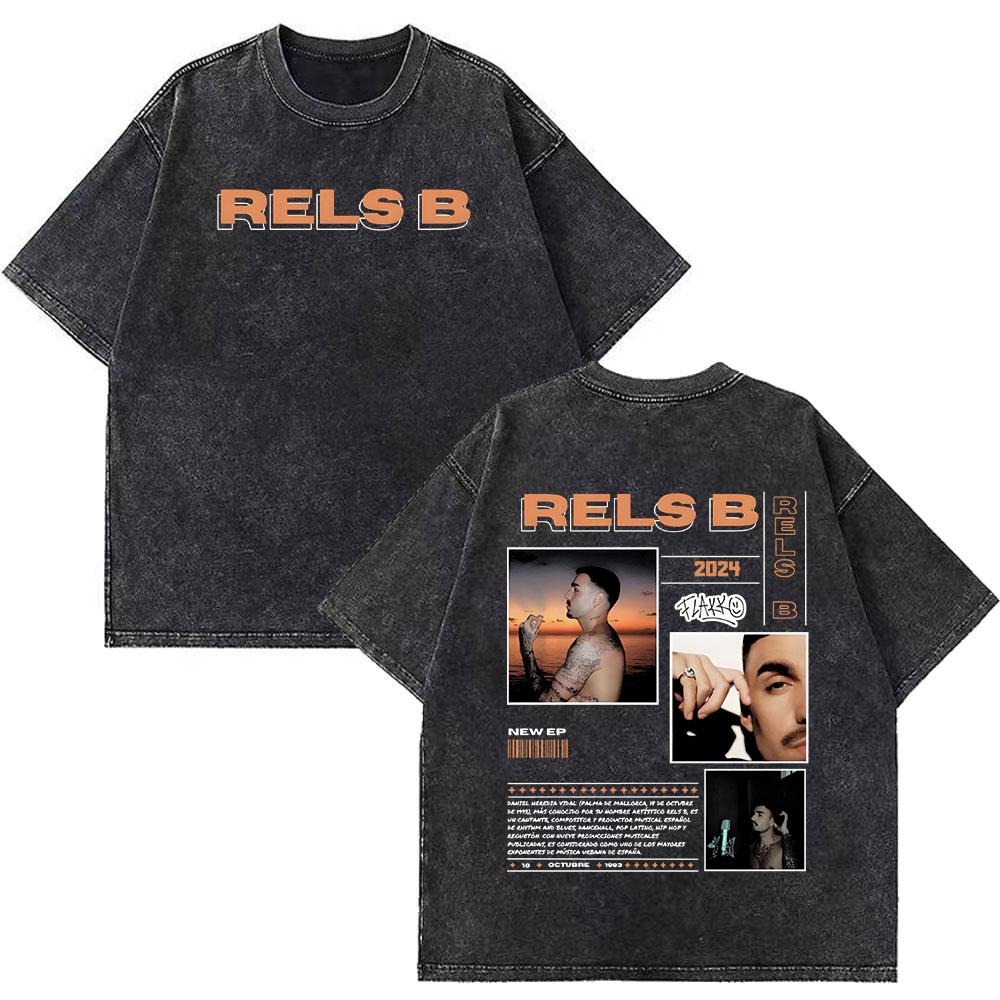 Rapper RELS B Skinny Flakk A New Star Album Merch Tshirt Unisex Women Fashion Hip Hop Tshirts Cotton Oversized Washed Tshirts