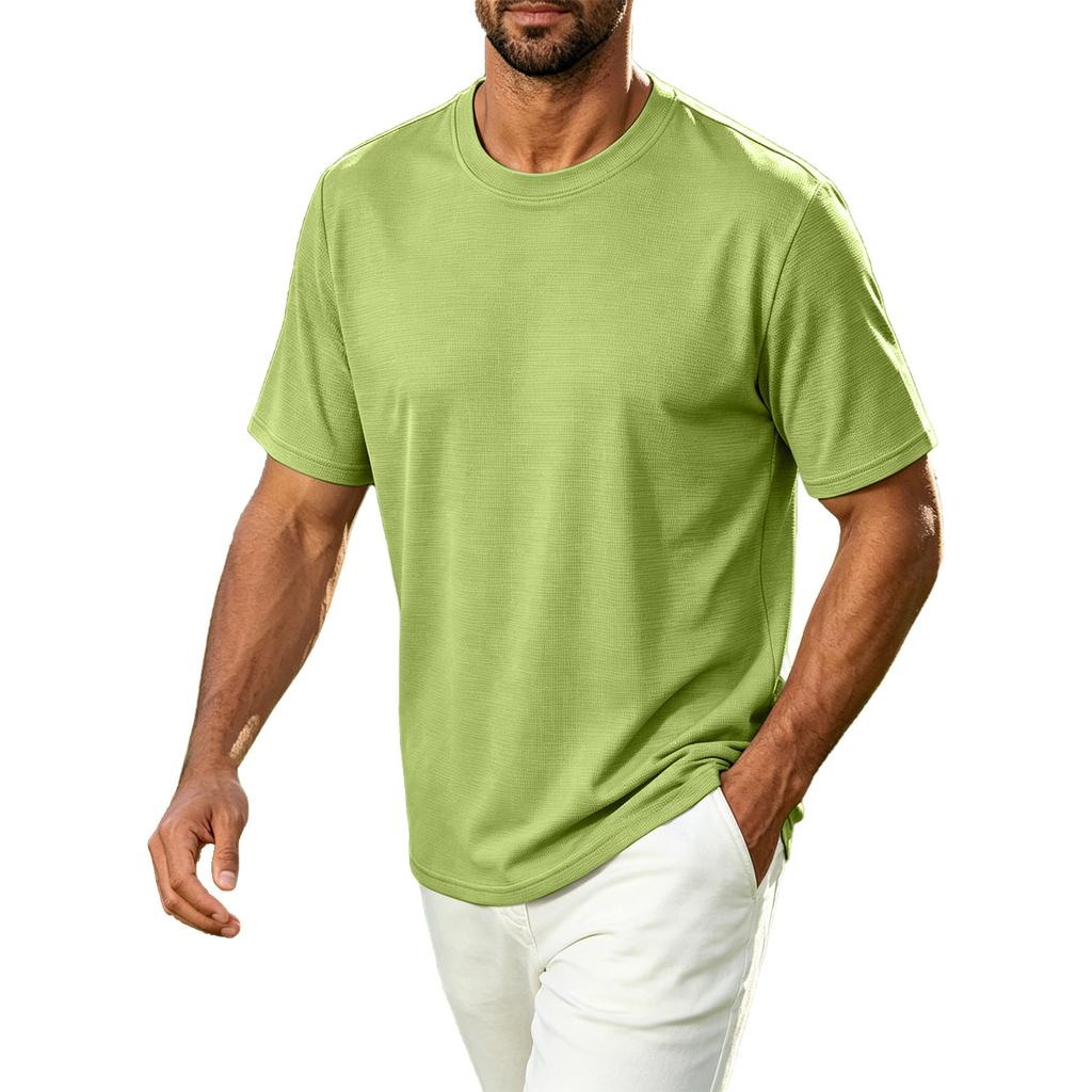Men's Casual Crew Neck T Shirt Breathable Quick Dry Short Sleeve Athletic Tee Lightweight Comfortable Fabric for Outdoor Sports