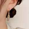 Double-layer Full Zircon Teardrop Earrings Light Luxury Temperament High-end Exquisite Versatile Earrings