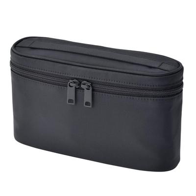 MUJI Nylon Pouch with Handle, Thin, Black, Approx. 12.5 X 20.5 X 6 Cm, 02869076