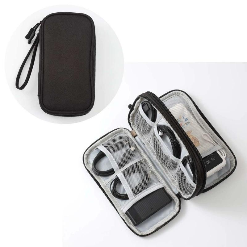 Portable Waterproof Travel Electronic Organizer Storage Bag Case for USB Cable Charger Plug Small Accessories Gadget EVA Pouch