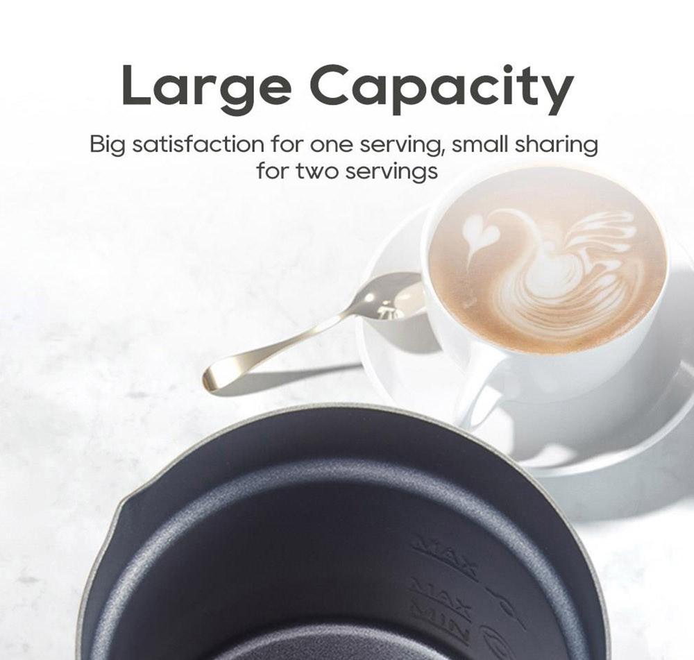 HiBREW M3A 4-in-1-Milchaufschäumer, vollautomatischer Milchwärmer, Kalt-/Heißaufschäumung, 130 ml Aufschäumkapazität