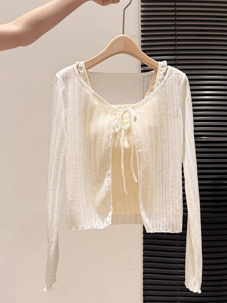 Women's Lazy Style Lace-Up Sun Protection Cardigan - 2026 Summer Loose Fit Short Outerwear