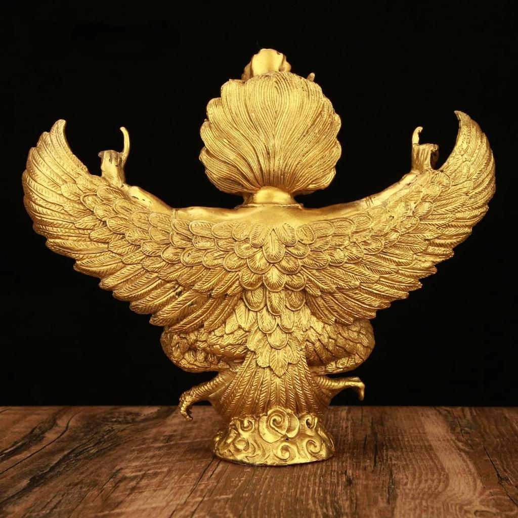 copper Lei Zhen Zi God Statue ,Gold-winged Roc Bird Home Living Room Decor