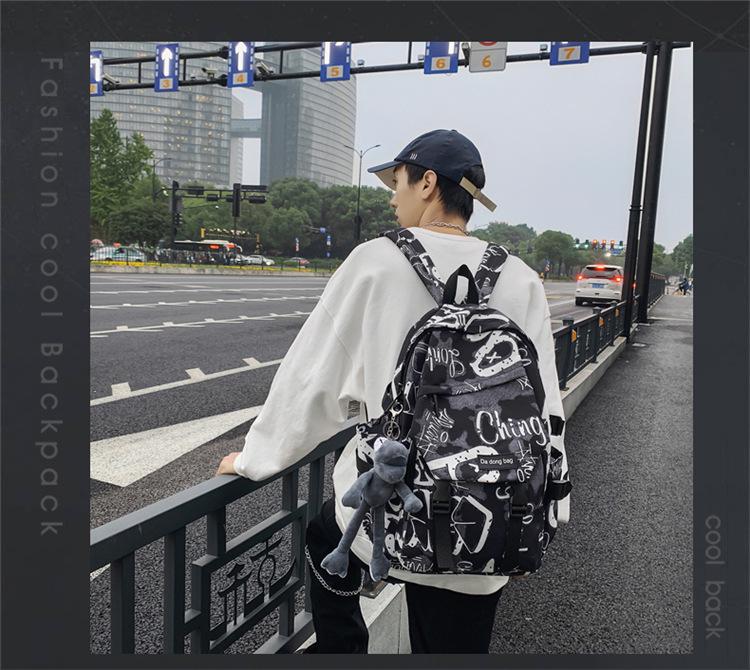 Trendy Graffiti Large Capacity Backpack for Students - Versatile Shoulder Bag for Men & Women