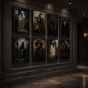 Dark Gothic Halloween Canvas Gallery Wall Print Witch Ghost Doctor Goat Skull Wall Art Vintage Moody Spooky Home Decor Gift