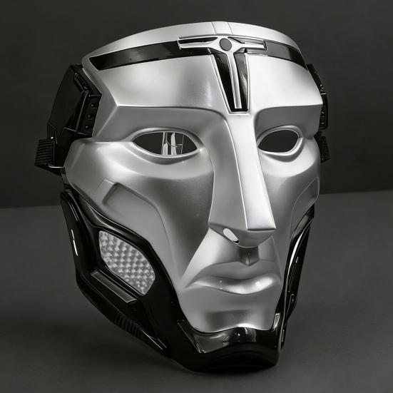 Mască de gardian de închisoare din plastic pentru petrecerea de Halloween, accesoriu de costum distractiv pentru adulți și copii