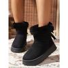 2025 Fall/Winter New Korean Style Round Toe Fashionable Comfortable Fuzzy Lined Slip-On Snow Boots for Women