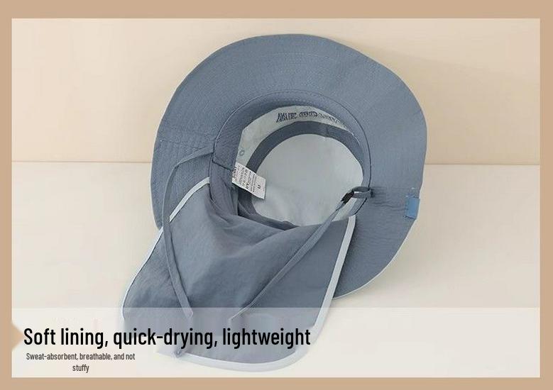 Children's Unisex Wide Brim Sun Hat with Shawl - Spring & Summer Korean Style