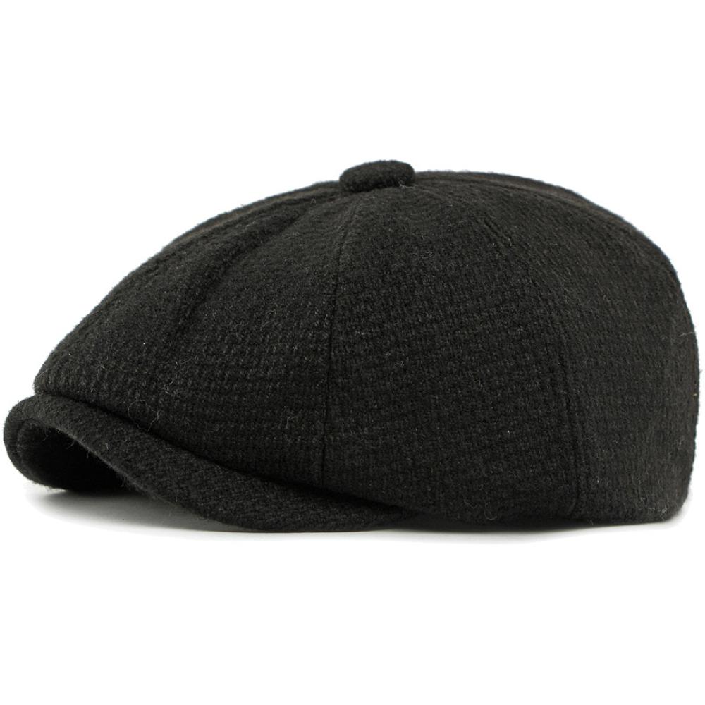 HT4888 Baskenmützen Herbst Winter Wollmischung Hüte für Männer Frauen Künstler Maler Baskenmütze Männlich Weiblich Flache Kappe Schirmmütze Achteckige Baskenmützen