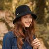 Autumn and winter new chenille knitted bucket hat elegant dome hat women's big brim