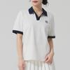 New MLB New York Yankees SS25 Polo Shirt Women's Ivory 3FPQB0153-50IVS