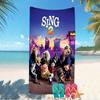 Beach Towel with Sing Pattern - soft,absorbent,machine washable Lightweight&Modern,swimming,Travel Essentials