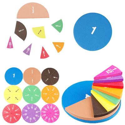51pcs Circular Fractions Counting Preschool Montessori Education Math Toys Kids Early Education Math Operation Educational Toys