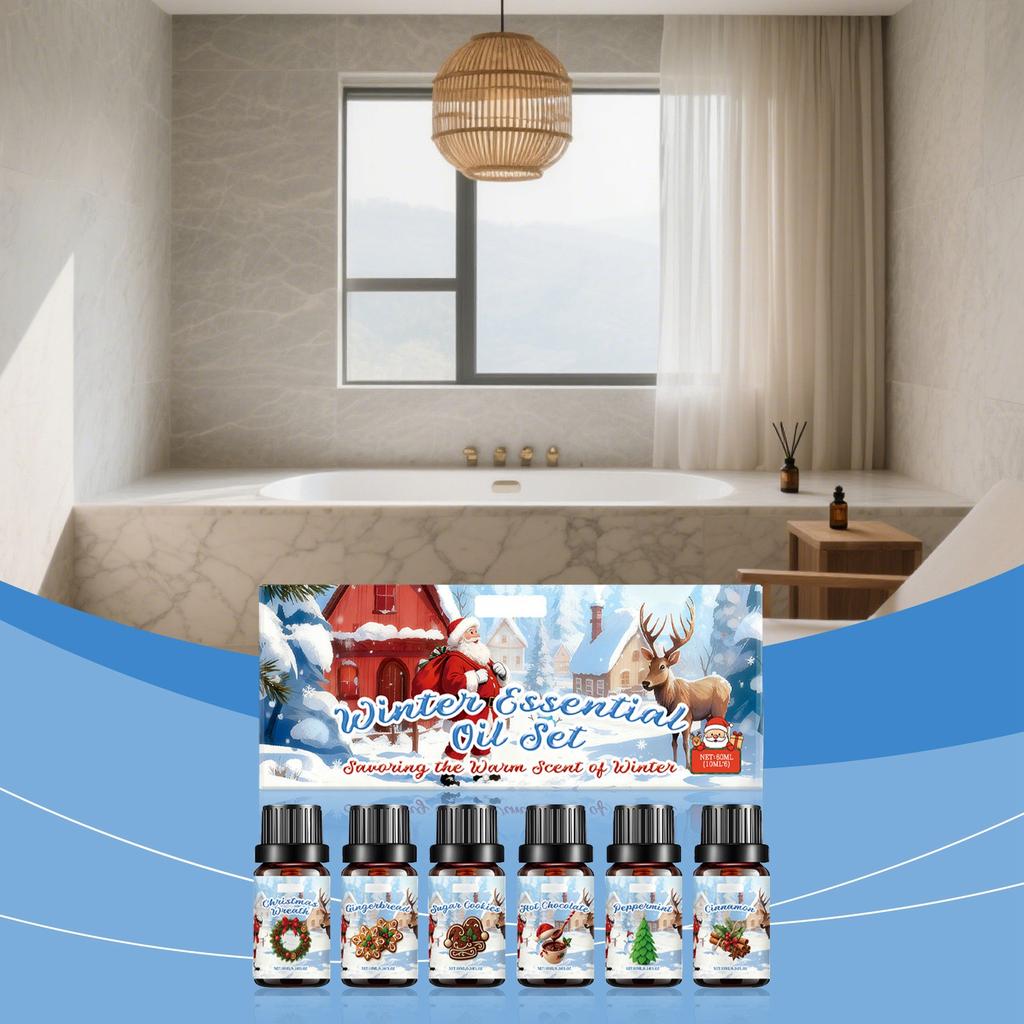 Festivalová sada sér a olejů, Difuzér na sérum a olej, Vánoční aromaterapie, Aromaterapeutické sady, 10ml*6ks
