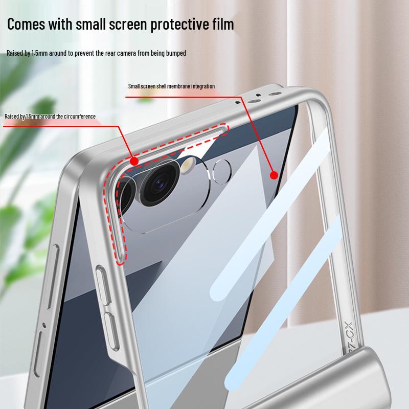 Samsung ZFlip7 Case: Ultra-Thin Foldable Screen Protector with Magnetic Adsorption - Full Coverage, Hard Shell Design.