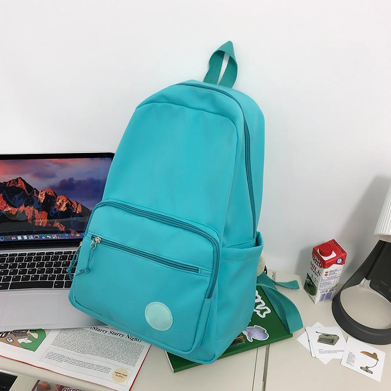 Simple and Versatile Ins Campus Style Backpack Female, Solid Color Large-capacity High School Student Schoolbag Casual Computer Backpack