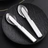 4Pcs/Set Portable Stainless Steel Outdoor Camping Knife Fork Spoon Combo Cutlery Set Dinnerware Camping Cooking Flatware