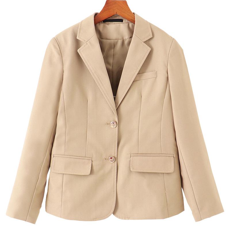 Damen JK Blazer Anzugjacke Revers Langarm Zweiknopf Lässig Arbeit Interview Mantel
