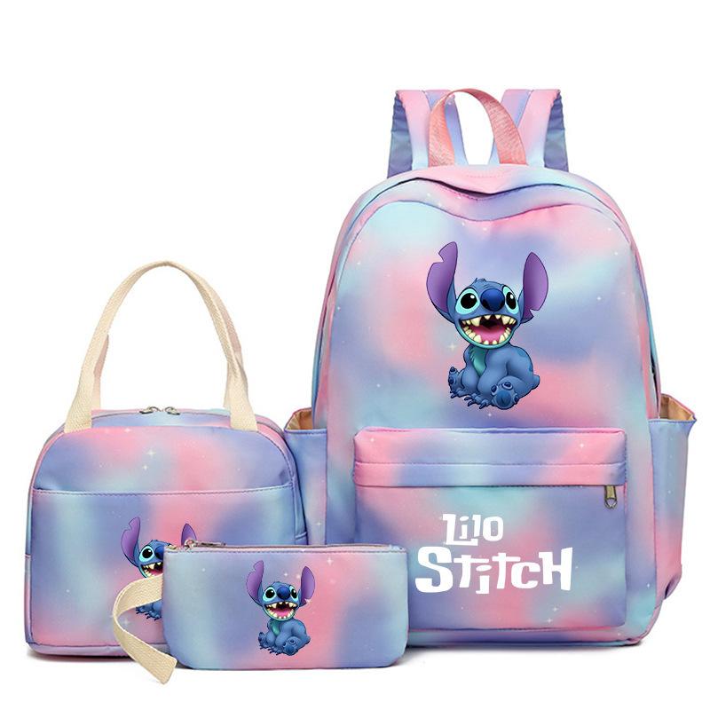 Cartoon Animation Schoolbag Large Capacity Primary And Secondary School Students Backpack Meal Bag Pencil Bag Three-Piece Set