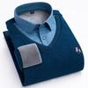 High-quality, thickened men's long-sleeved shirt for cold resistance and warmth, casual and fashionable for the street in winter