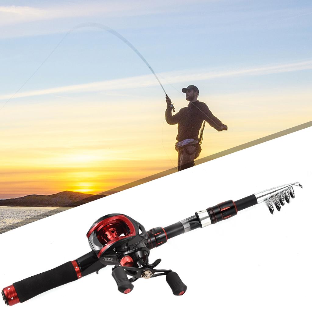 Wędka i kołowrotek Combo 2,4 m teleskopowa wędka z prawym kołowrotkiem castingowym