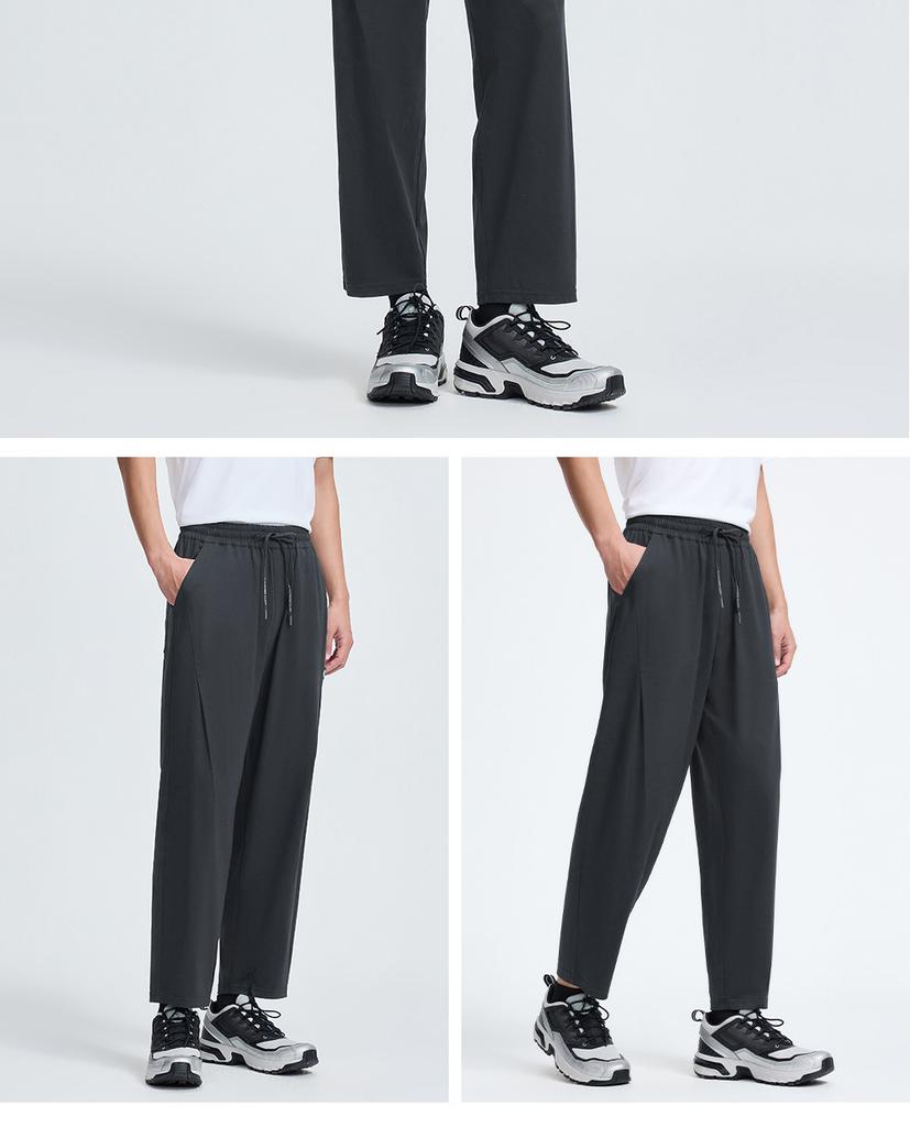 Outdoor pants men's summer thin ice cold pants loose nine quarter straight tube sports cool casual pants men's style