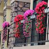 Decorative Flowers Hanging Wall Artificial Fake Silk Violet Orchid Rattan Basket Vine