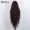 Perruque Noble en Dentelle Synthétique sur le Devant 36" Perruque Marron Chocolat Ondulée Dentelle Body Wave Perruque pour Femmes Perruque Dentelle sur le Devant Ombré Blond Perruque Cosplay