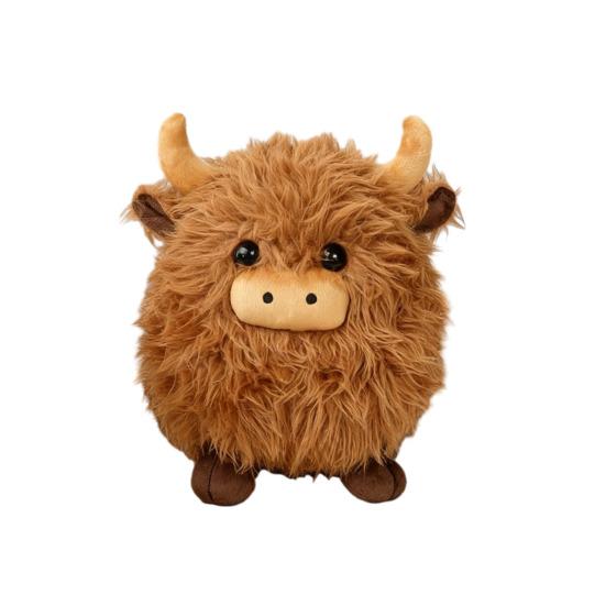 

Highland Cow Plush Doll Soft Stuffed Animal Toy Cute Plush Doll for Stress Relief Soft Material PP Cotton Filling Perfect Gift for Kids Friends Family S коричневый